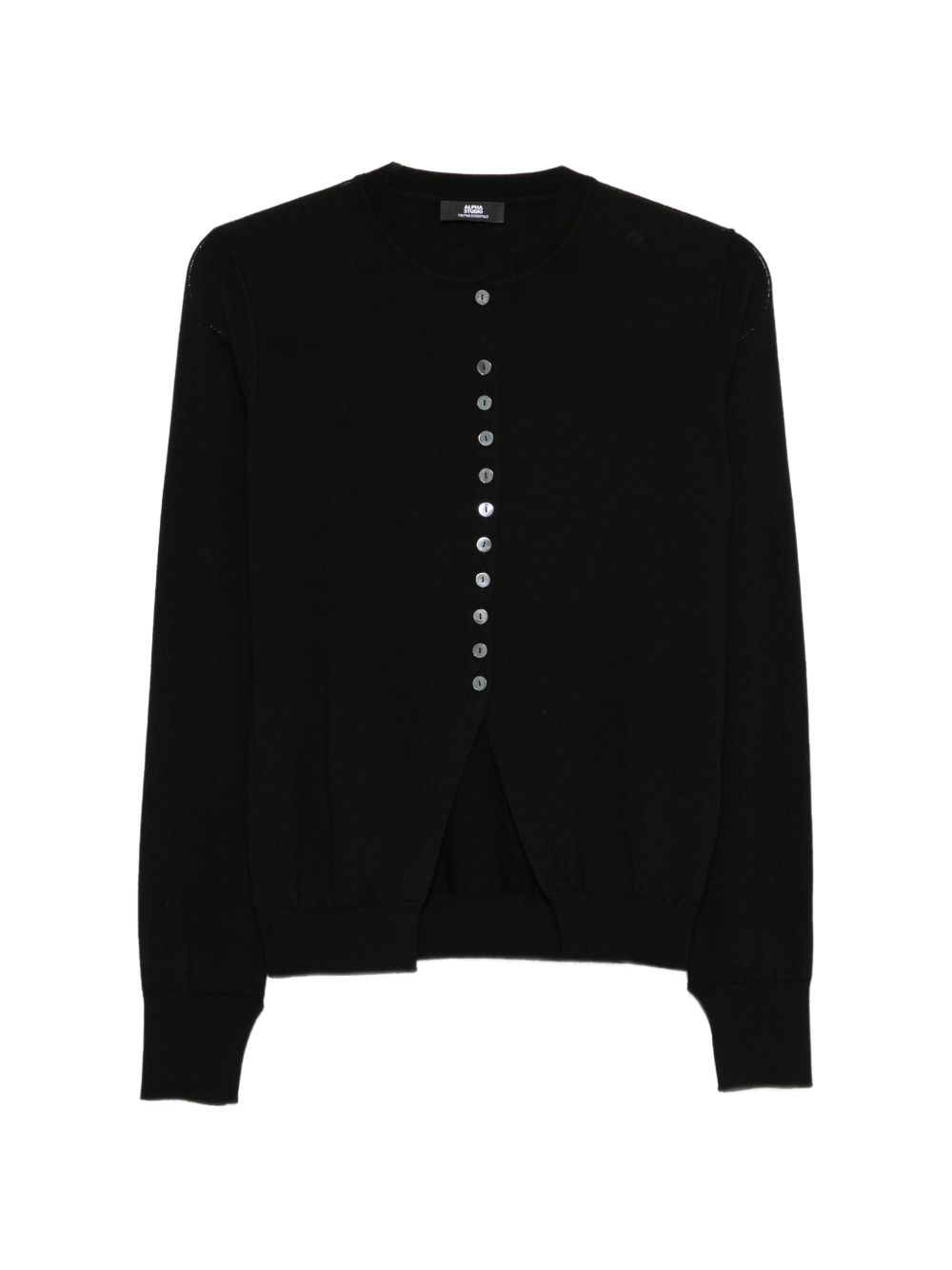 ALPHA STUDIO Cardigan in lana nero con bottoni 
