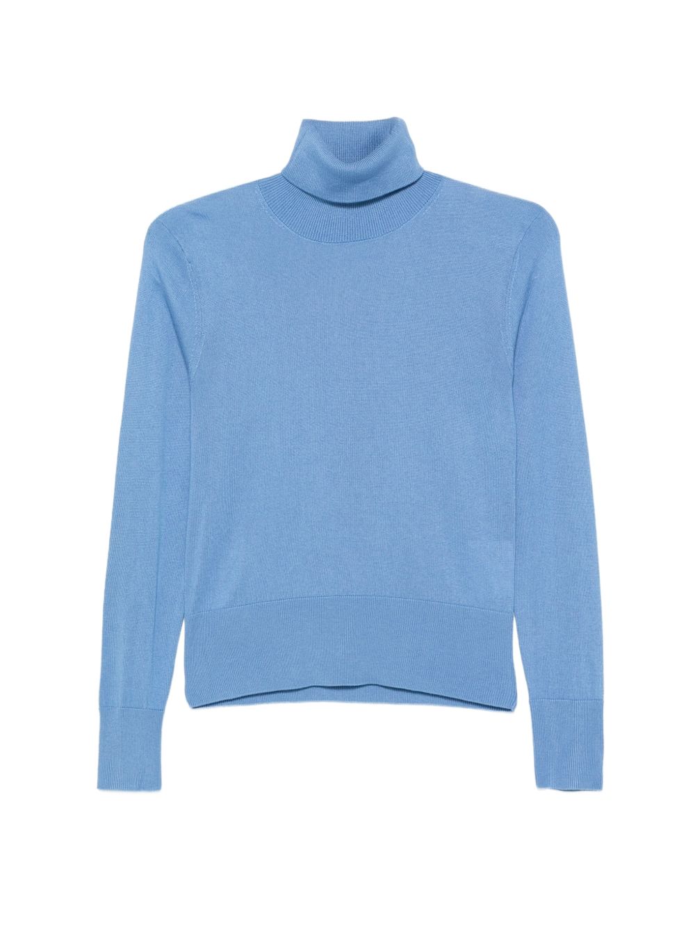 ALPHA STUDIO Maglia a collo alto in seta e cashmere azzurra 