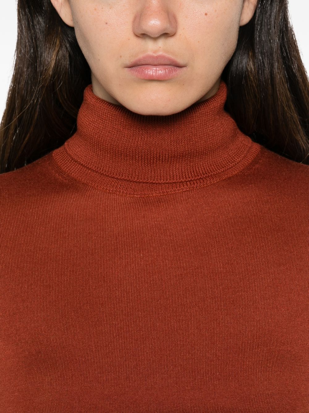 ALPHA STUDIO Maglia a collo alto in seta misto cashmere 