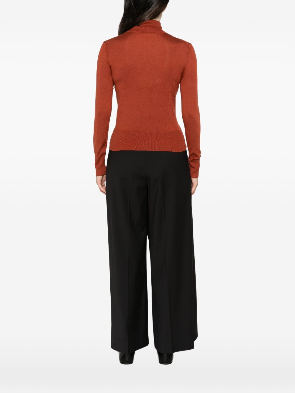 ALPHA STUDIO Maglia a collo alto in seta misto cashmere 