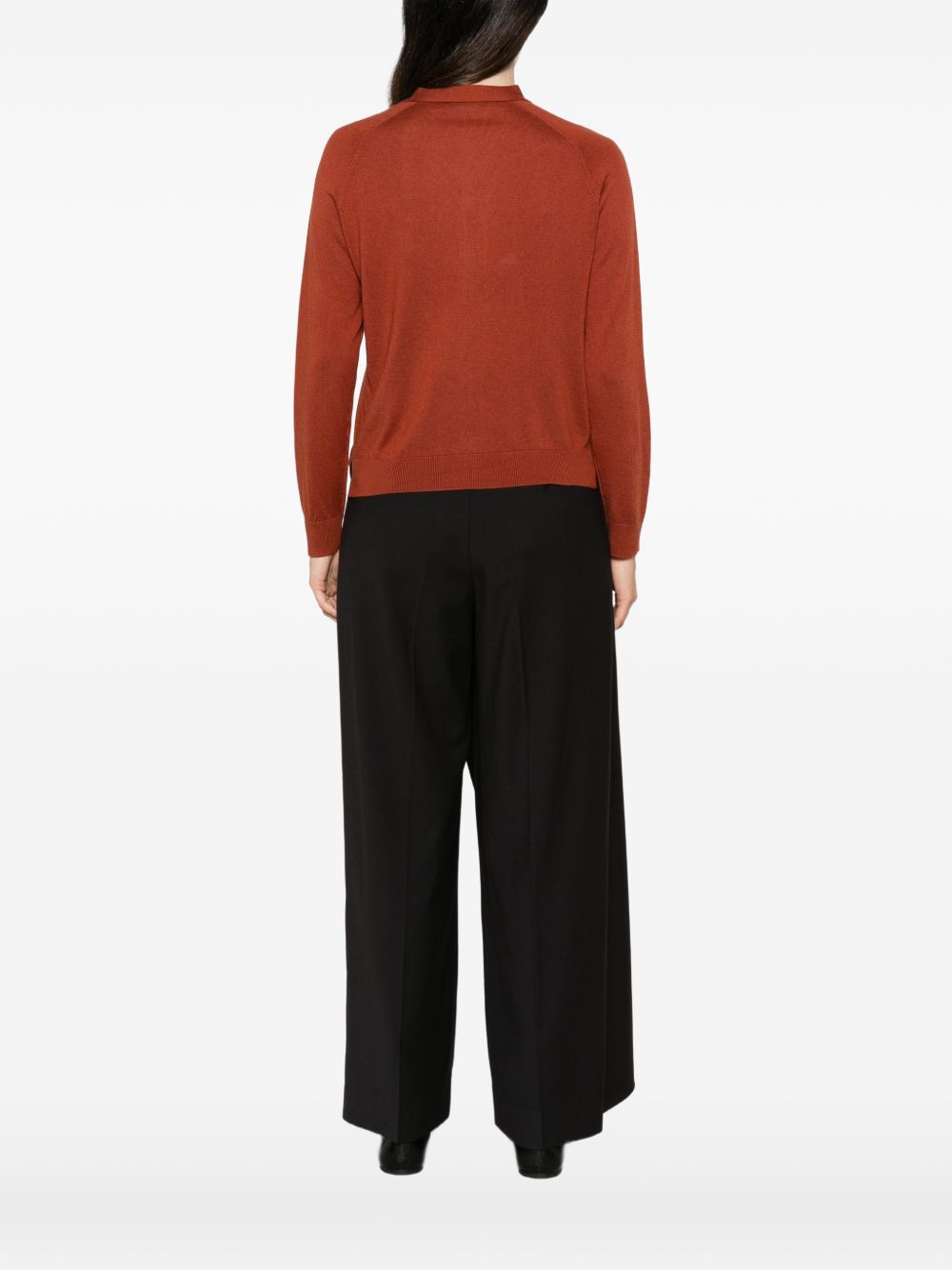 ALPHA STUDIO Cardigan in seta e cashmere color ruggine 