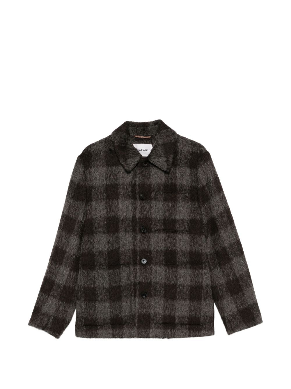 AMARANTO Cappotto camicia corto a quadri con bottoni 
