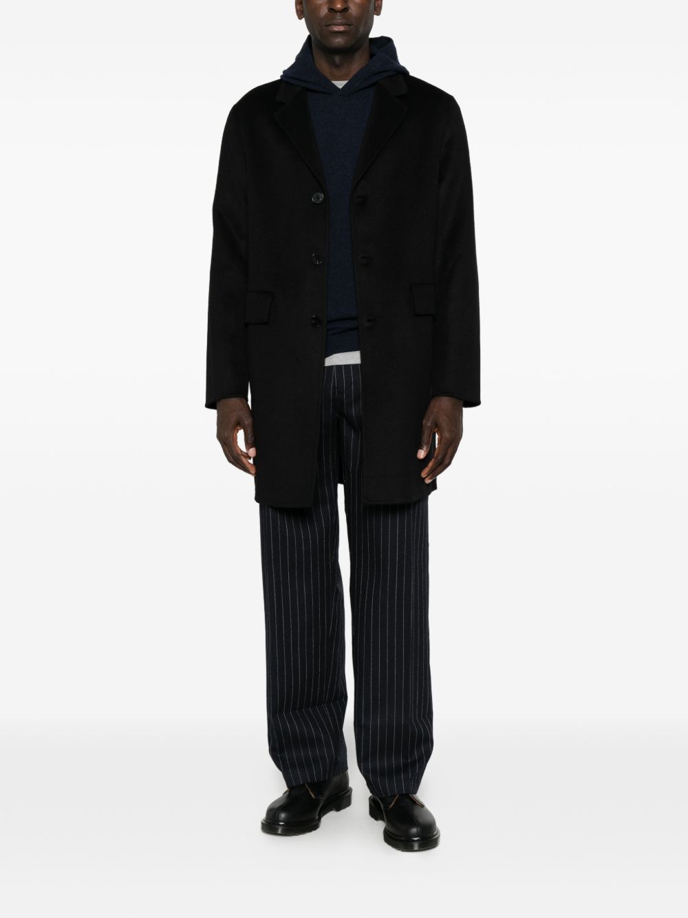 AMARANTO Cappotto corto nero in lana misto cashmere 