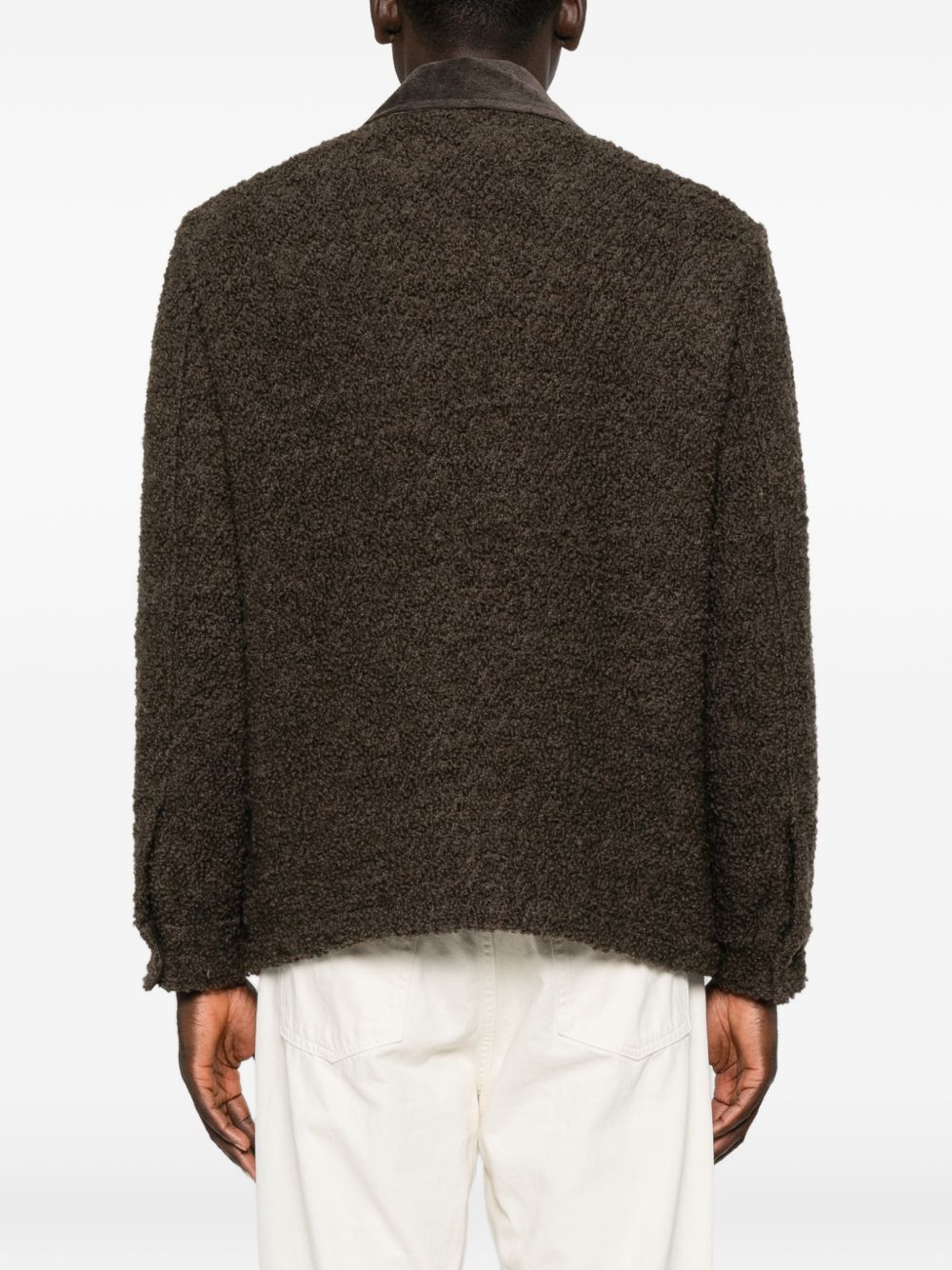 AMARANTO Giacca in lana marrone con zip 