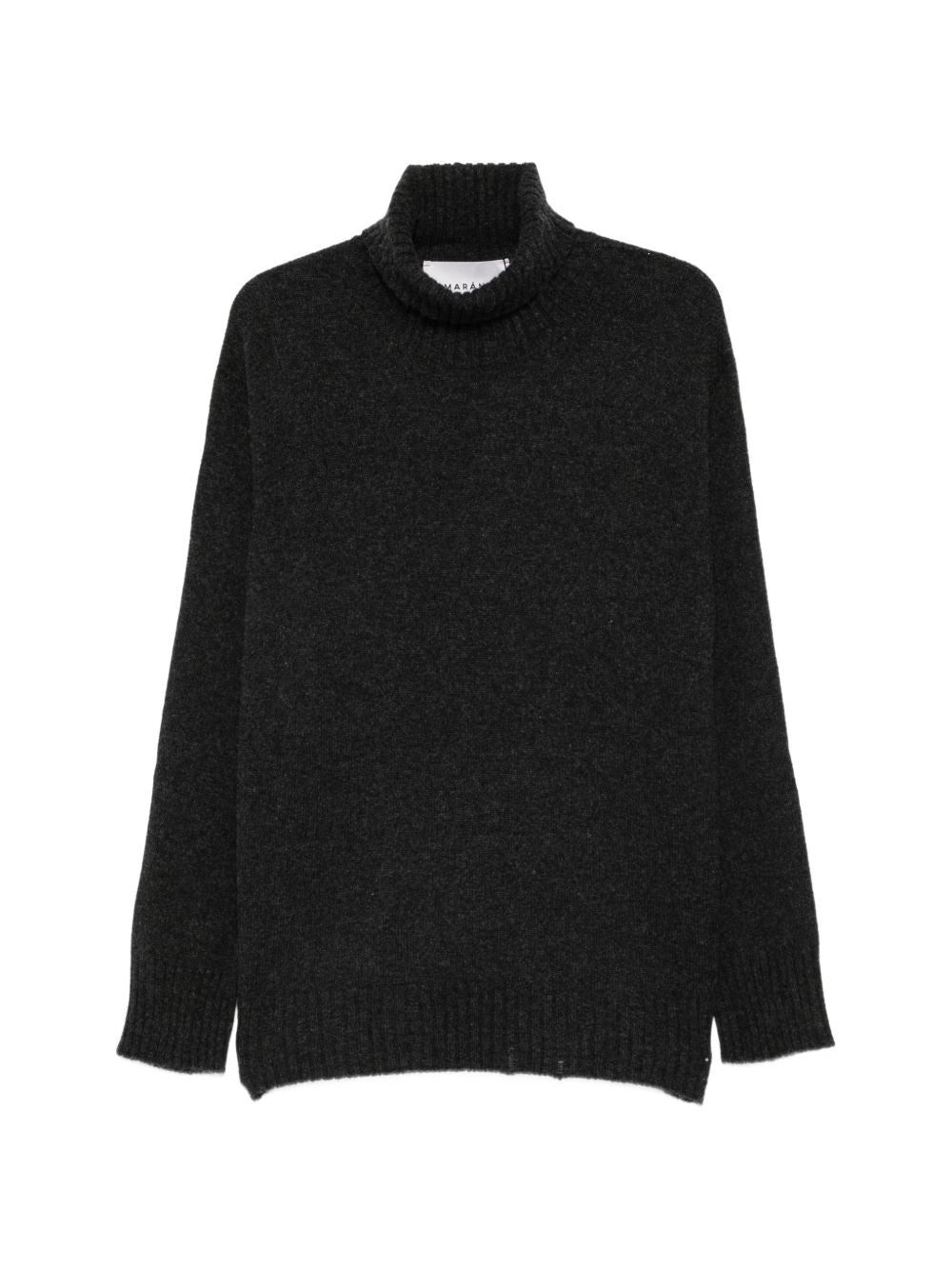 AMARANTO Maglia a collo alto in lana e cashmere antracite 