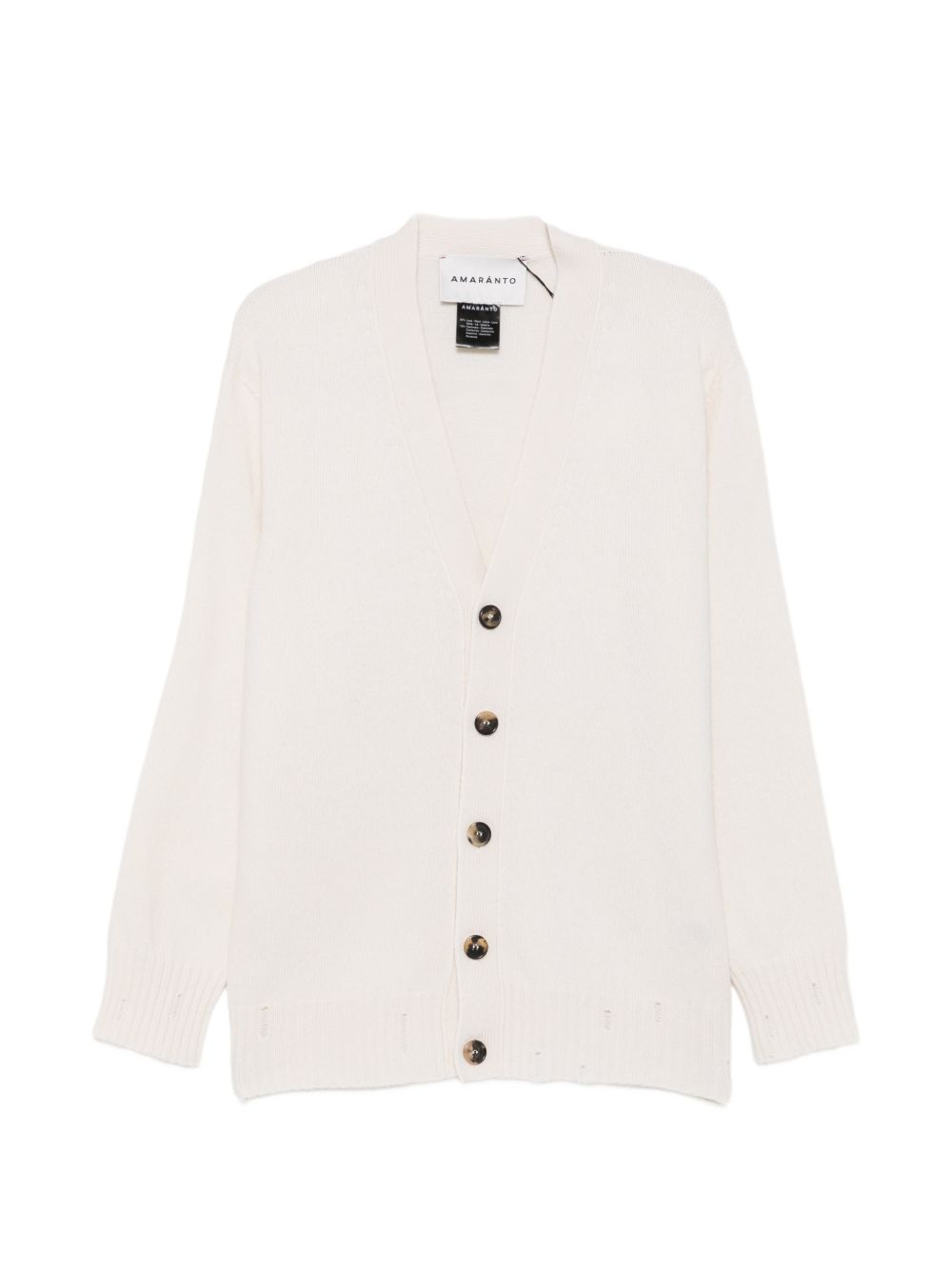 AMARANTO Cardigan in lana e cashmere panna 