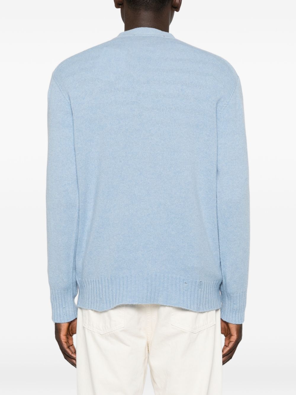 AMARANTO Cardigan in lana e cashmere azzurro 