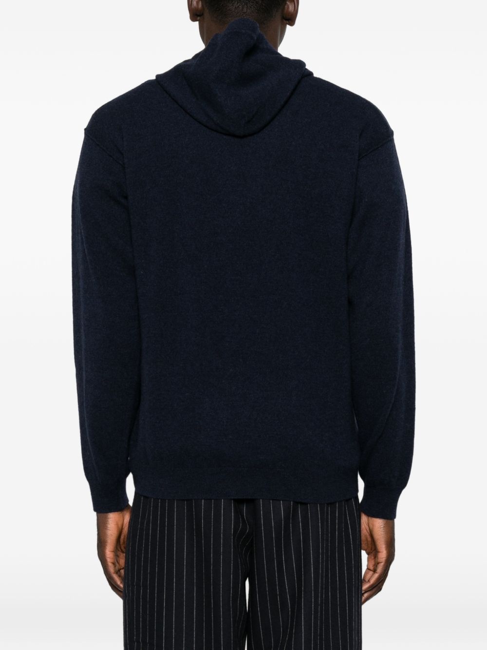 AMARANTO Felpa con cappuccio in lana blu 