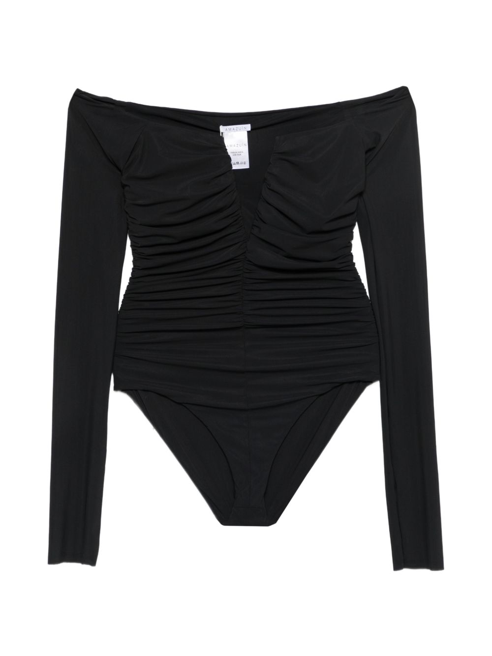 AMAZUIN Body Nero con Scollo Off-Shoulder 