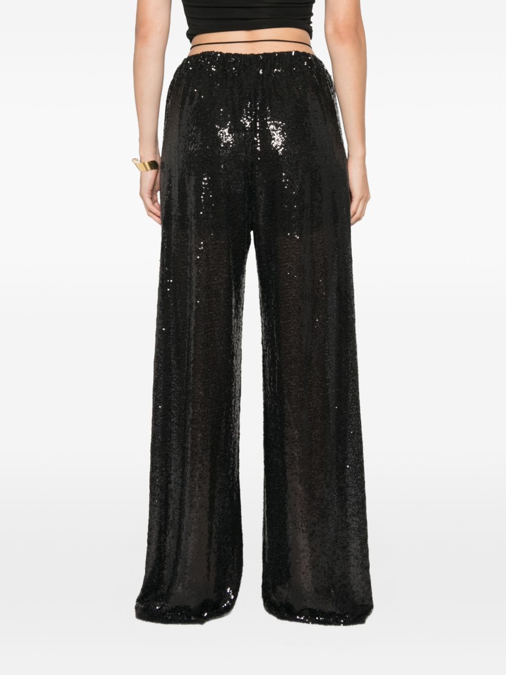 AMAZUIN Pantaloni Neri con Paillettes 
