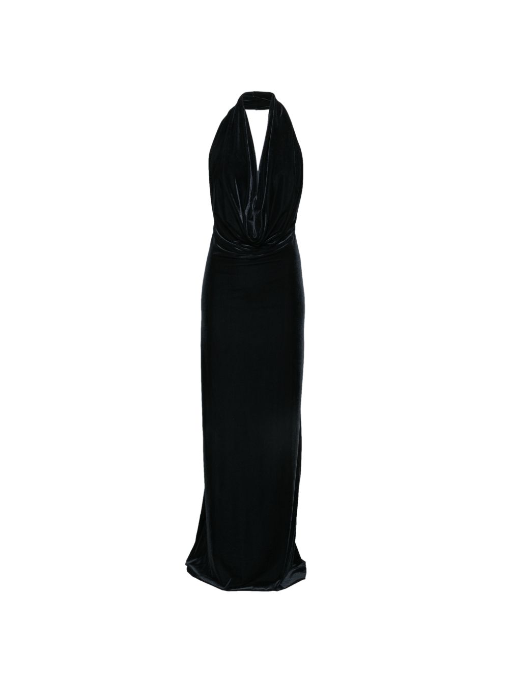 AMAZUIN Abito lungo nero in velluto Venus Velvet Jet 