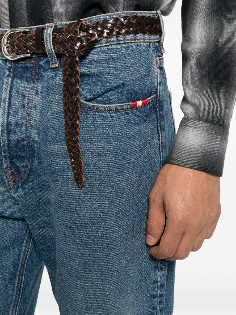AMISH Jeans Jeremiah in denim di cotone azzurro 