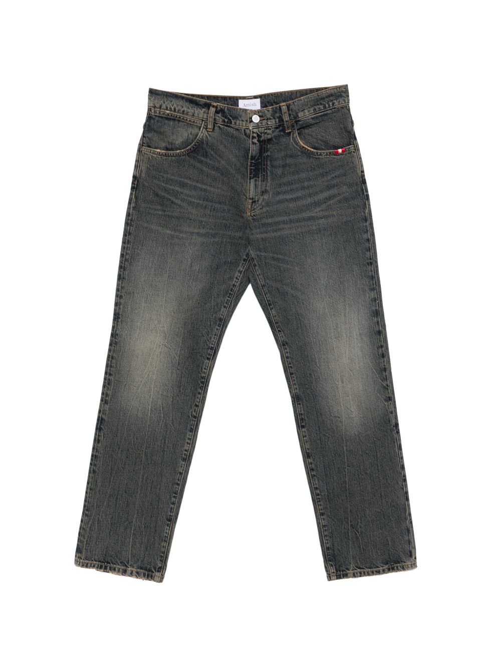 AMISH Jeans James in denim di cotone grigio 