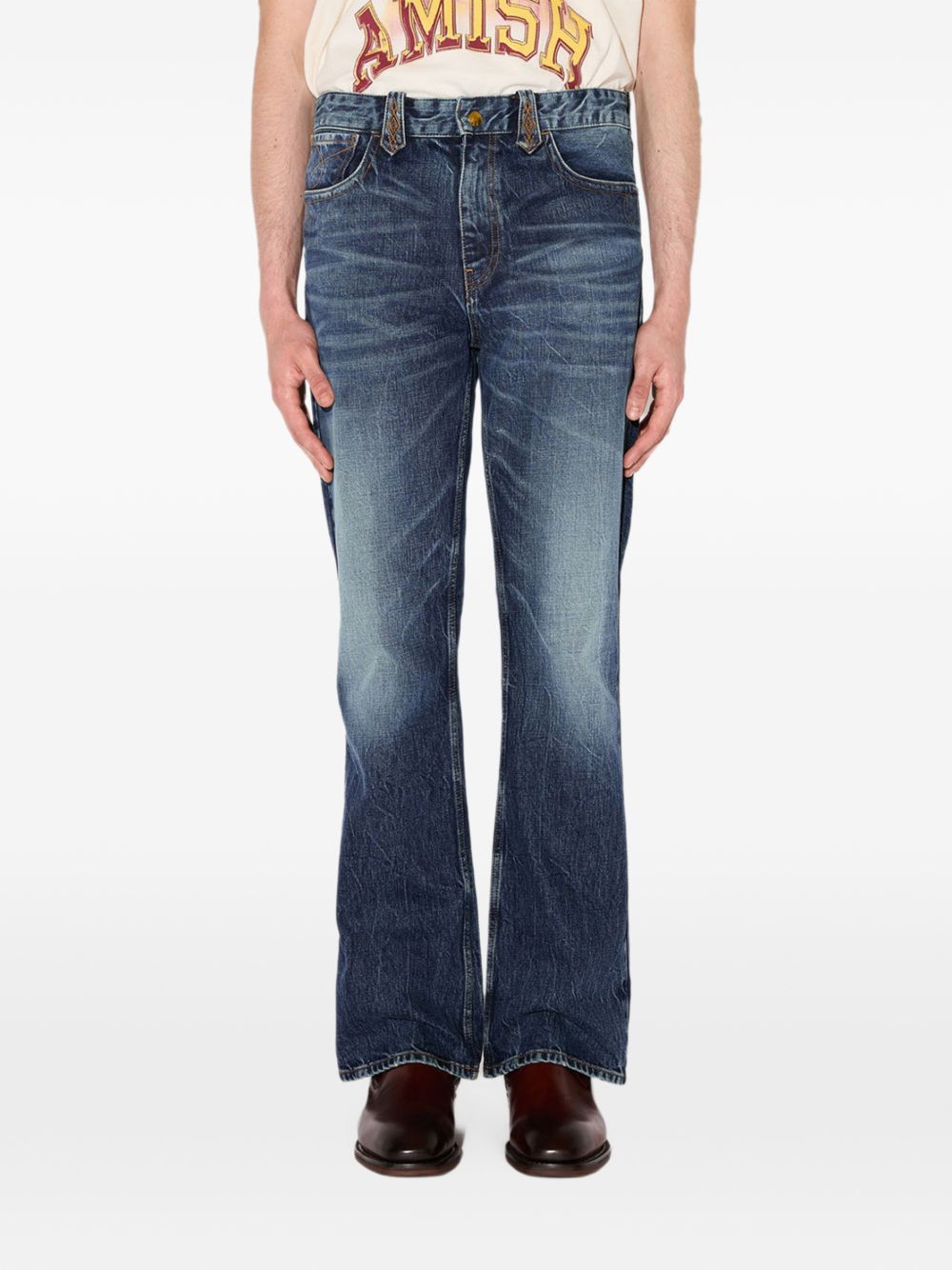 AMISH Jeans lunghi in cotone blu Gringo 