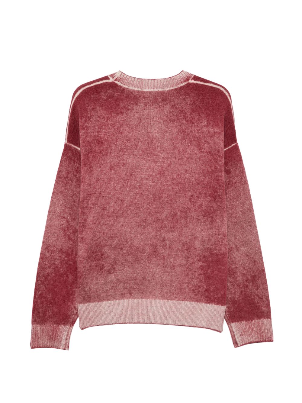 AMISH Maglia girocollo rossa effetto slavato in lana 