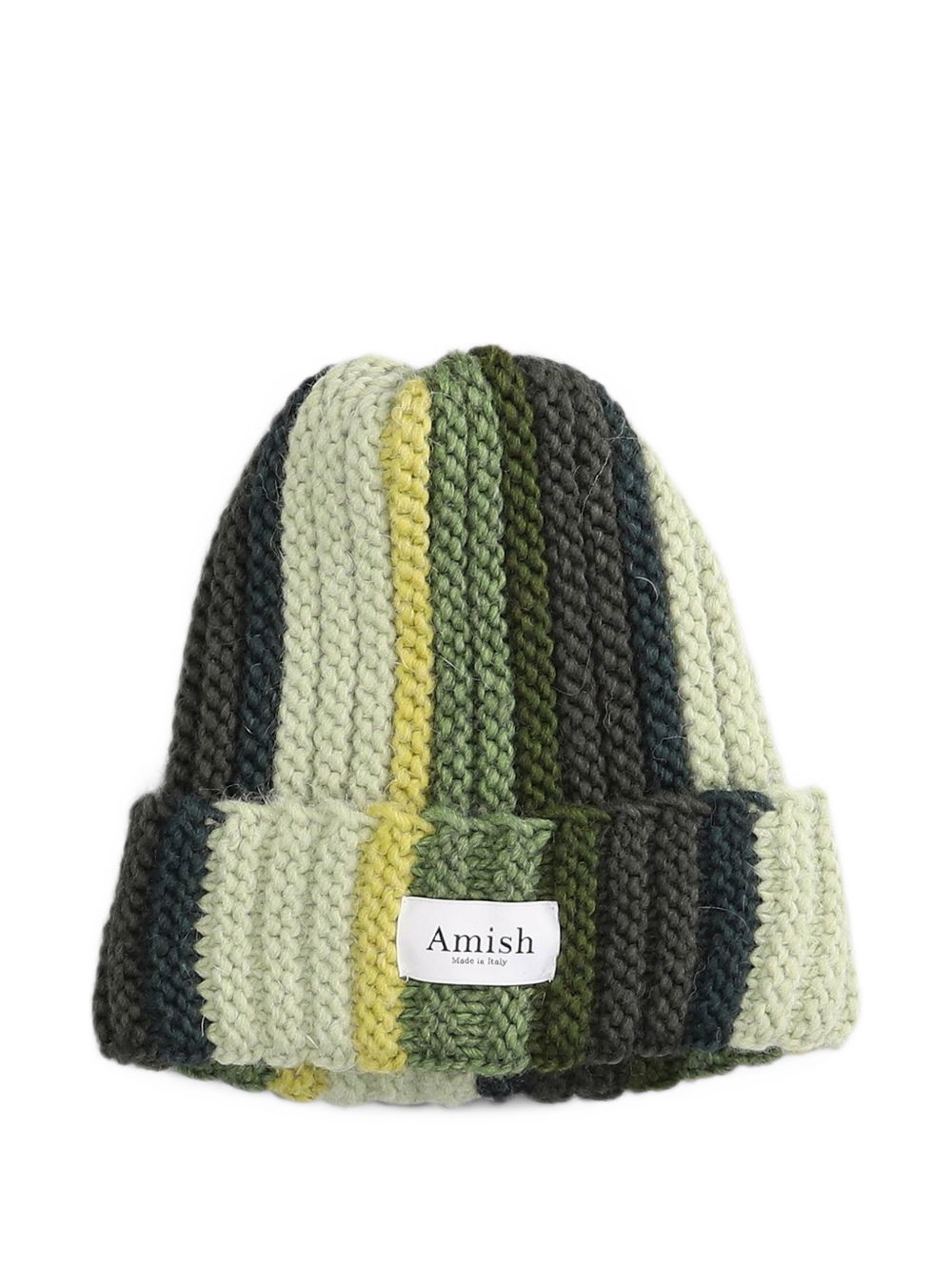 AMISH Berretto a costine sui toni del verde 