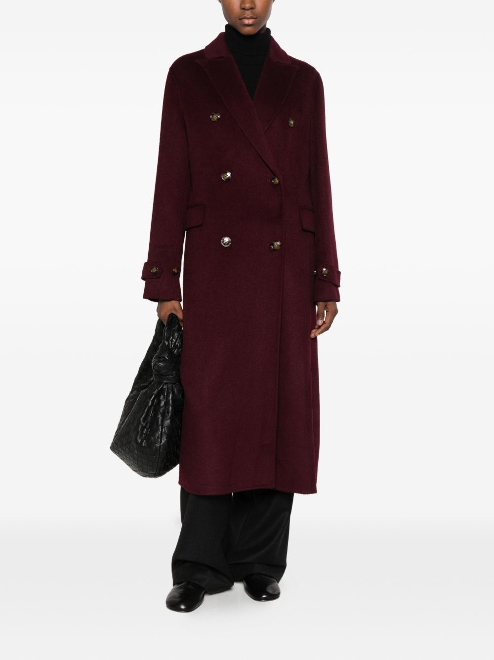 ANFINY Cappotto lungo Josephine bordeaux in lana 