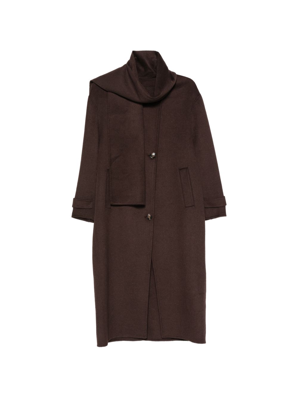 ANFINY Cappotto Penelope in Panno Misto Lana con Sciarpa Rimovibile 