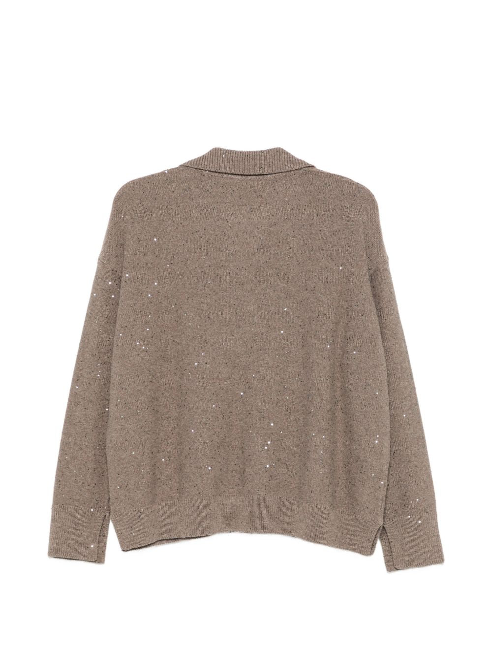 ANTONELLI Maglia color sabbia con strass 