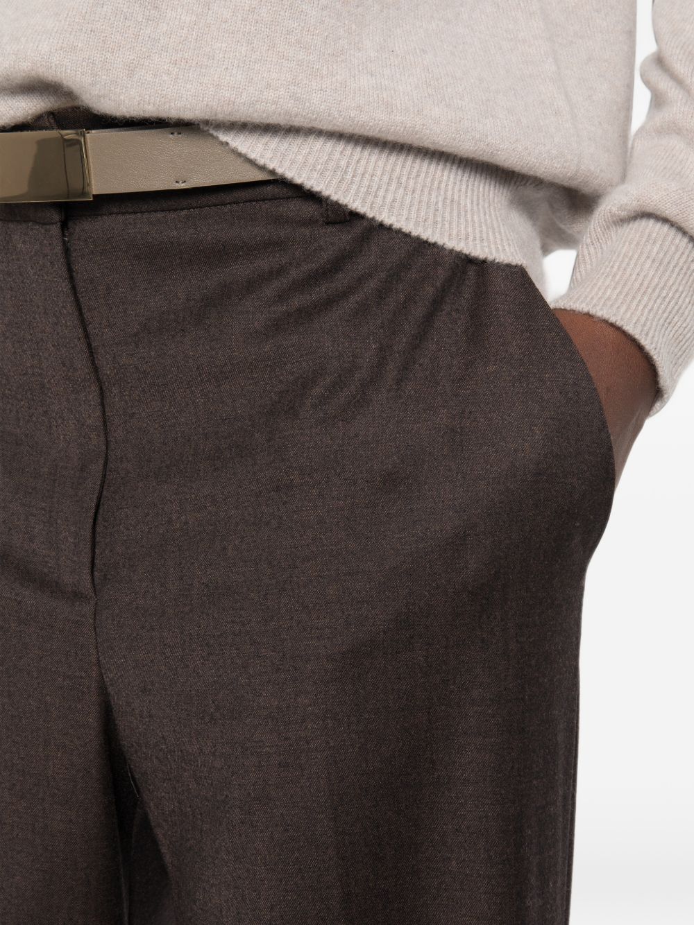 ANTONELLI Pantaloni casual eleganti marroni in misto lana 