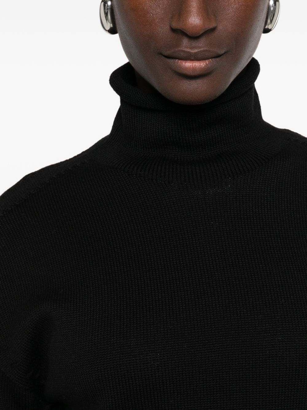 AROVESCIO Maglia nera a collo alto in lana 