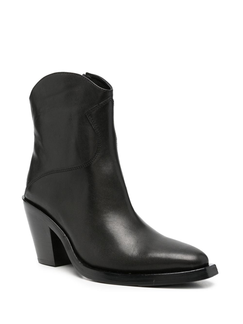 ASH Stivaletti in pelle nera Judy con tacco 