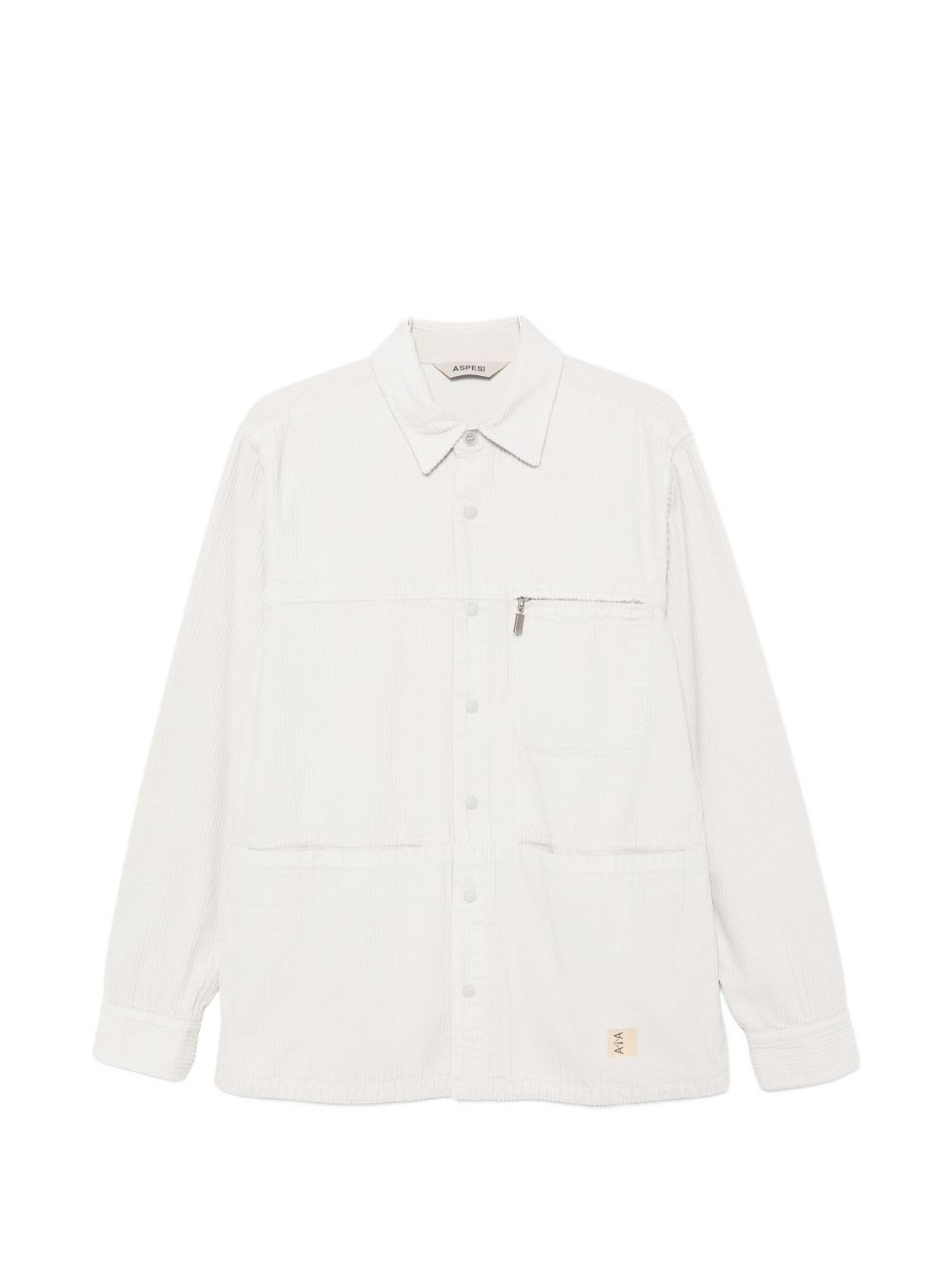 ASPESI Camicia a maniche lunghe in cotone color perla 