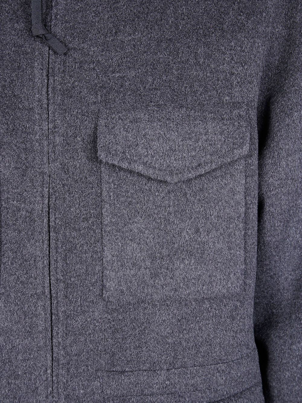 ASPESI Giacca in lana grigia con zip e tasche applicate 