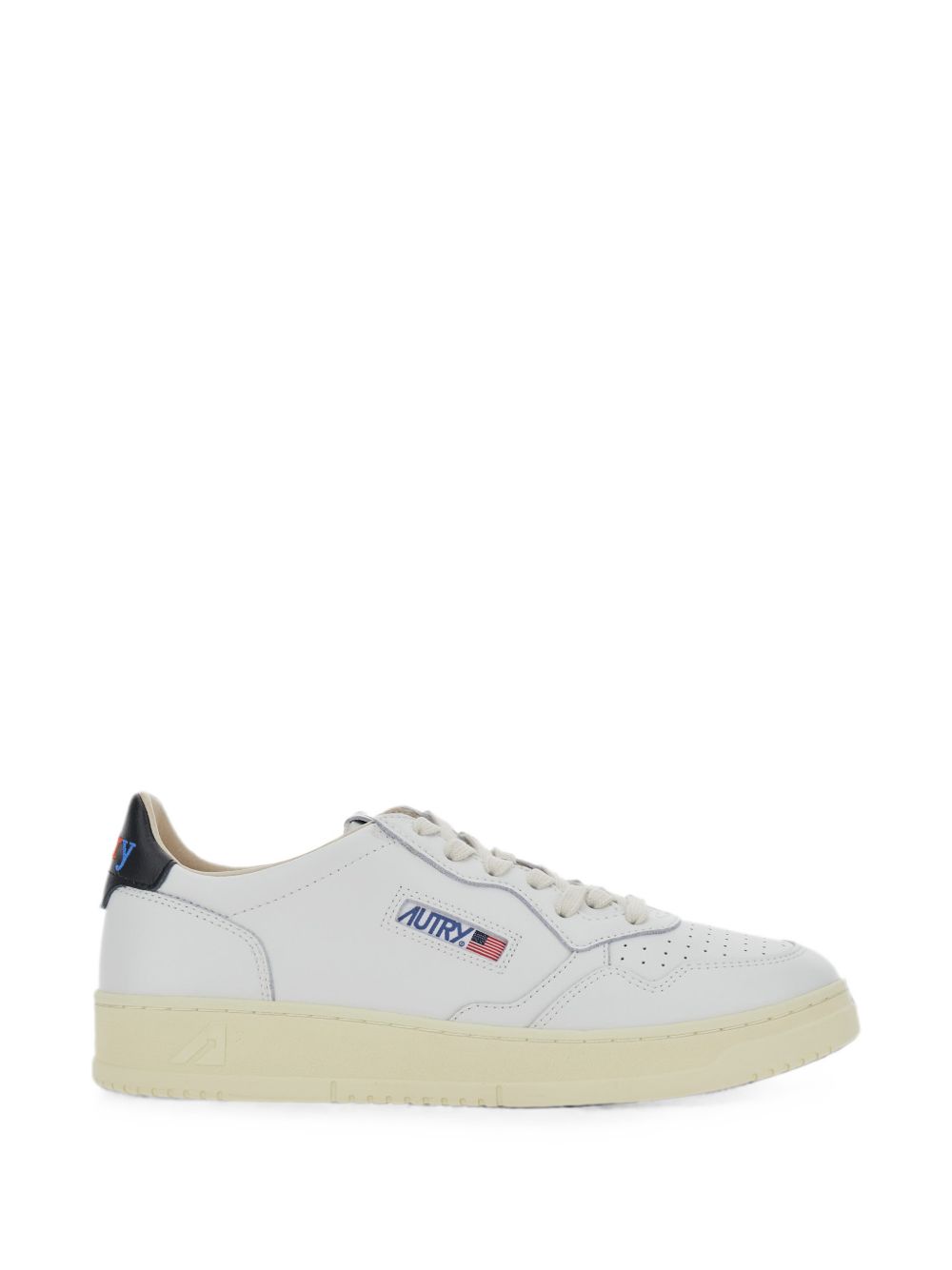 AUTRY Sneakers Medalist in pelle bianca con dettaglio nero 