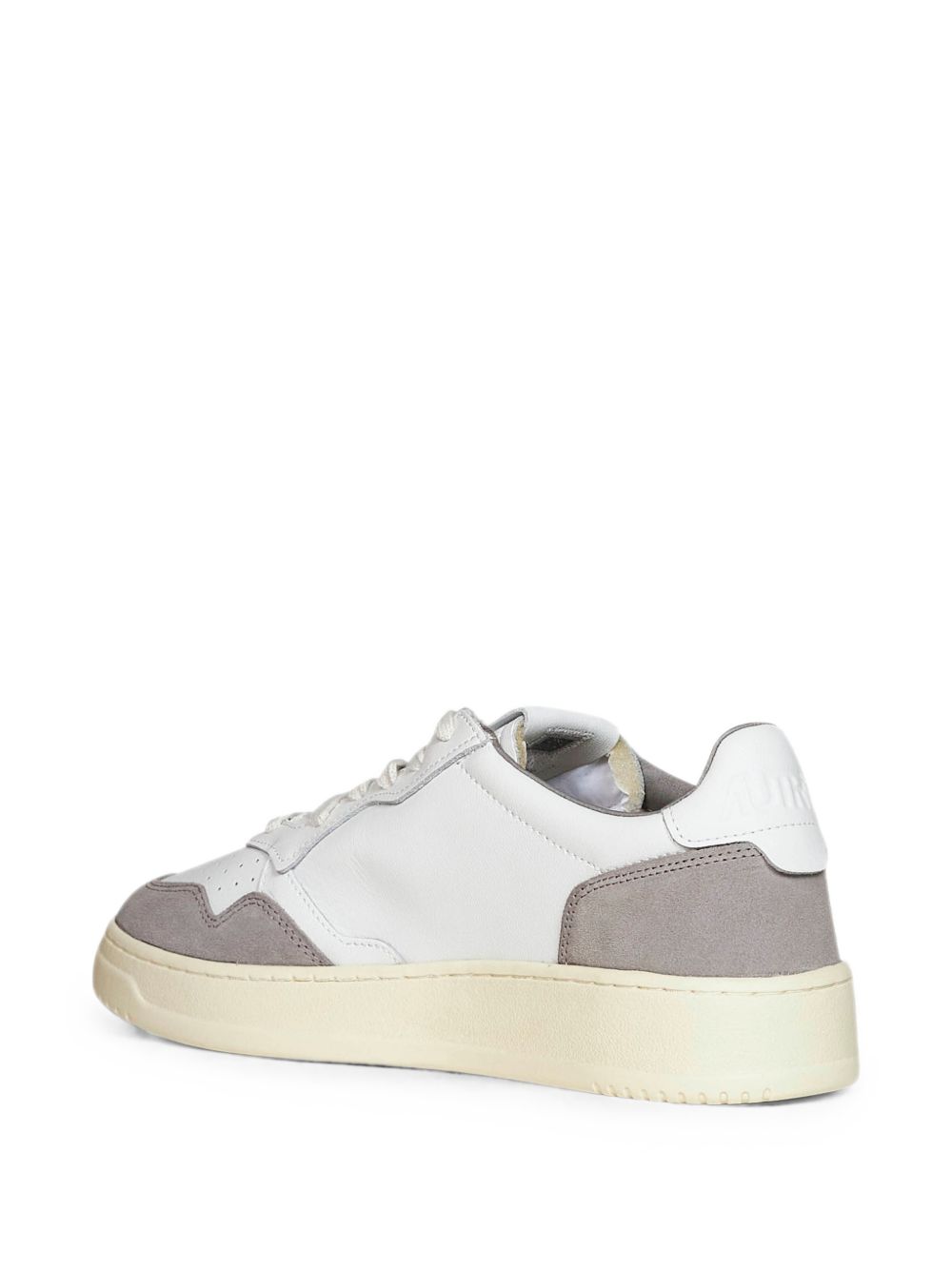 AUTRY Sneakers Medalist in pelle bianca con inserti in suede grigio 
