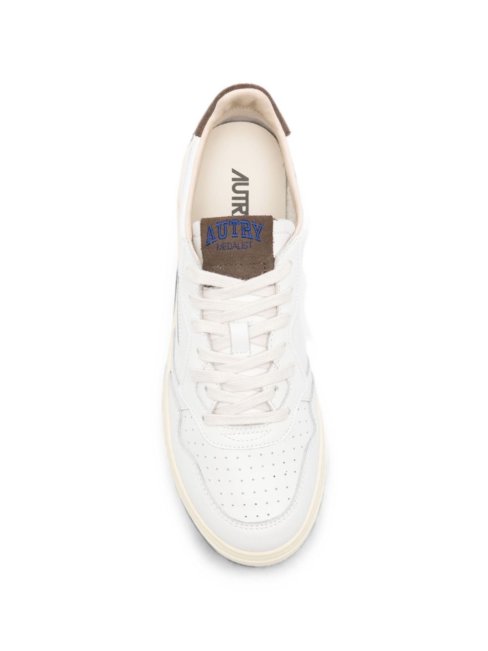 AUTRY Sneakers Medalist in pelle bianca con dettaglio marrone 