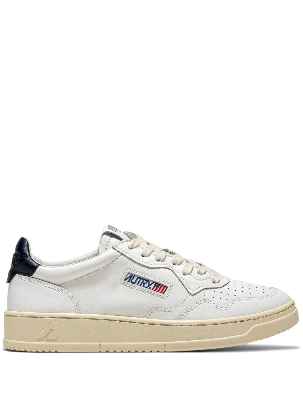 AUTRY Medalist sneaker in pelle bianca con dettaglio blu 
