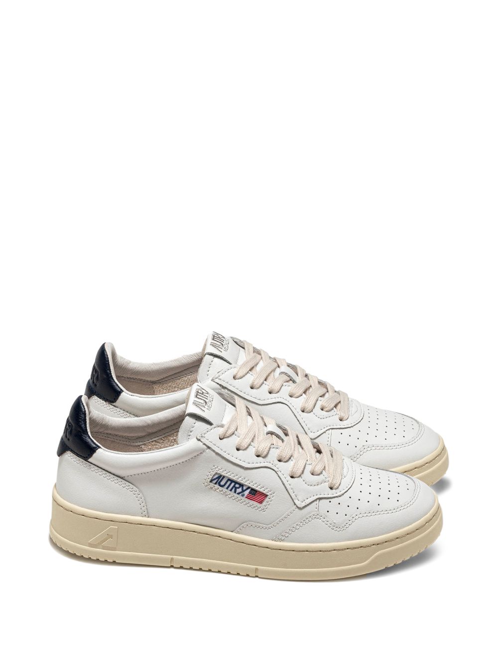 AUTRY Medalist sneaker in pelle bianca con dettaglio blu 