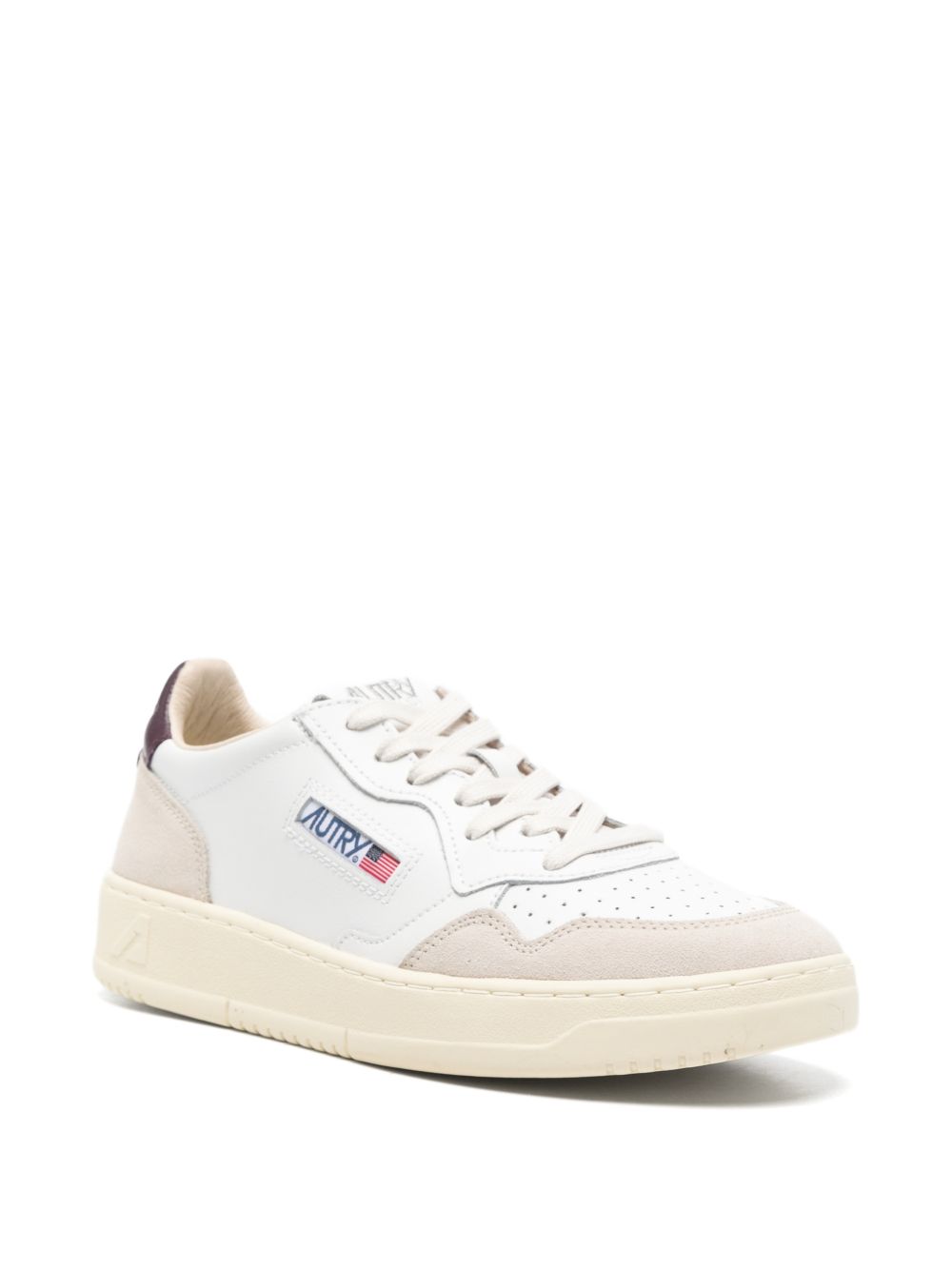 AUTRY Sneakers Medalist in pelle bianca con dettaglio marrone 