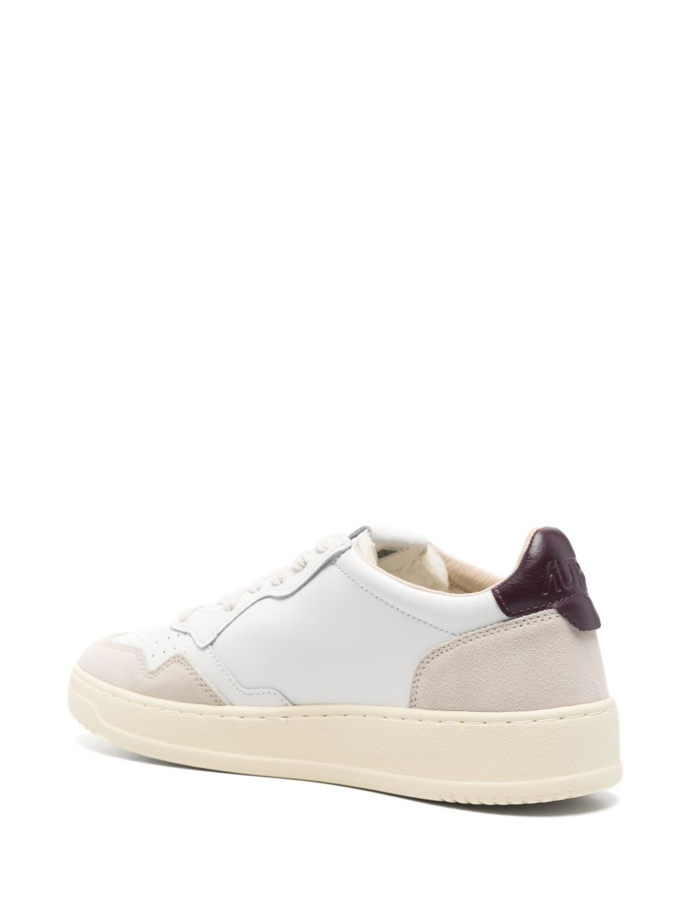 AUTRY Sneakers Medalist in pelle bianca con dettaglio marrone 