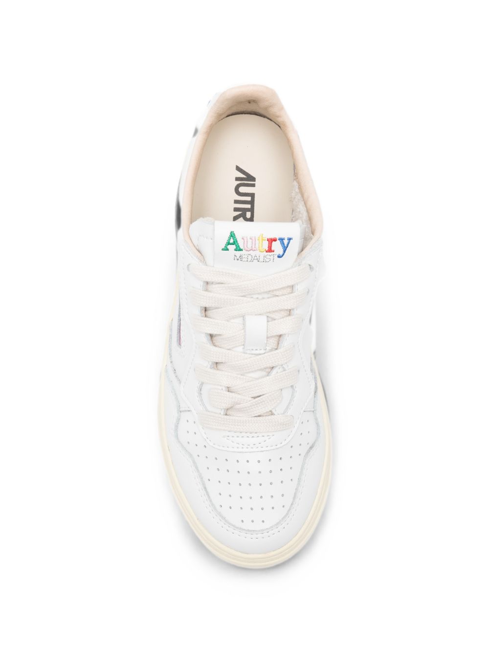 AUTRY Sneakers Medalist in pelle bianca con logo arcobaleno sul tallone 