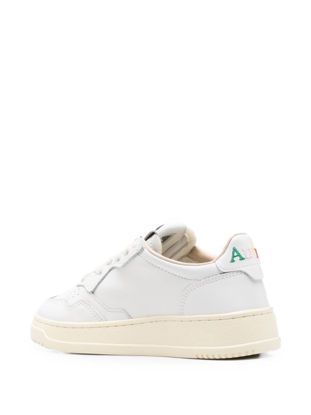 AUTRY Sneakers Medalist in pelle bianca con logo arcobaleno sul tallone 