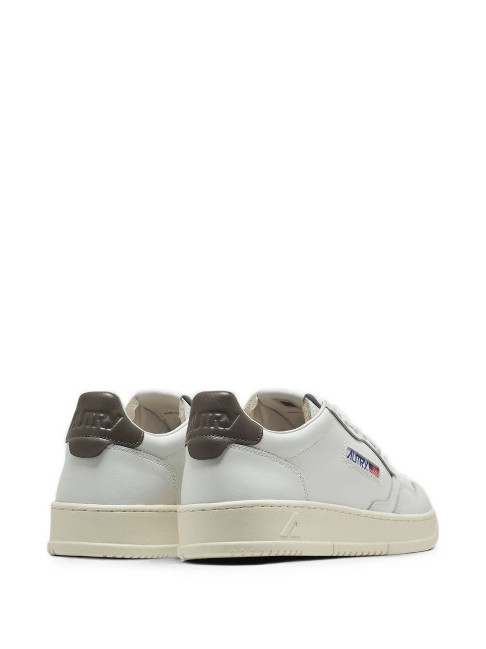 AUTRY Sneakers Medalist in pelle bianca con dettaglio marrone 
