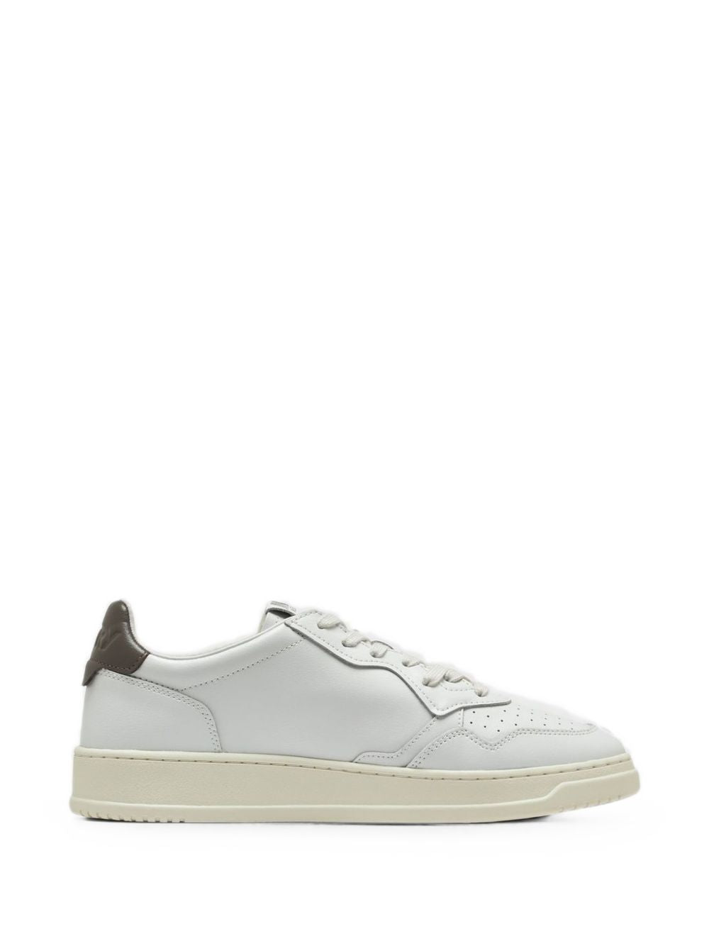 AUTRY Sneakers Medalist in pelle bianca con dettaglio marrone 