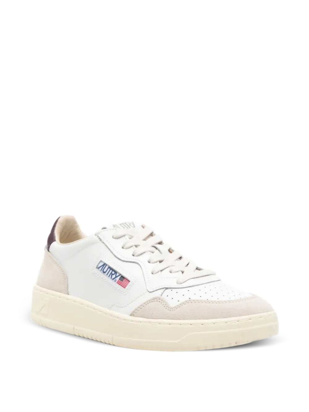 AUTRY Sneakers Medalist in pelle bianca con dettaglio marrone 