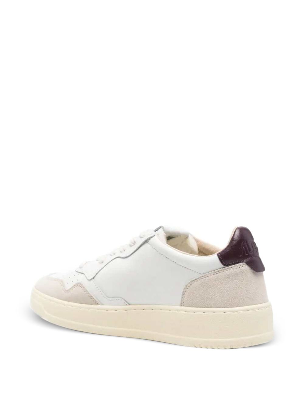 AUTRY Sneakers Medalist in pelle bianca con dettaglio marrone 