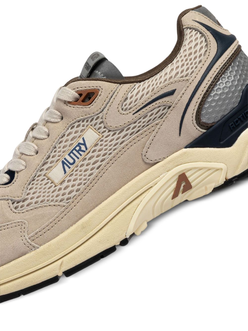 AUTRY Sneakers Hyperway in suede sabbia e blu 
