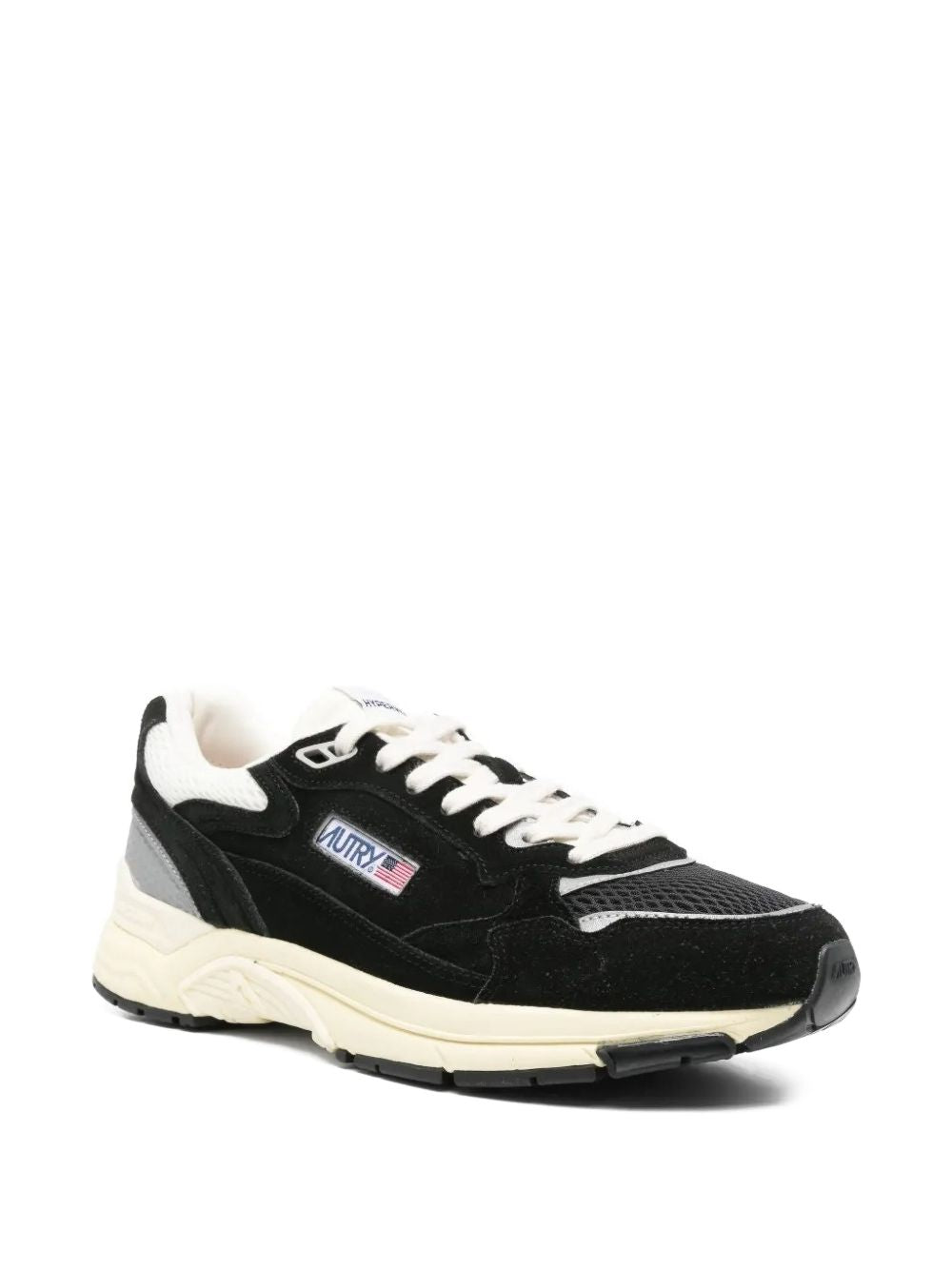 AUTRY Sneakers Hyperway in mesh e suede nero e argento 