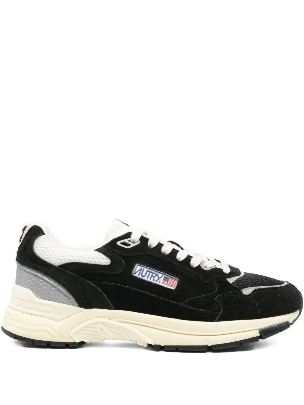 AUTRY Sneakers Hyperway in mesh e suede nero e argento 