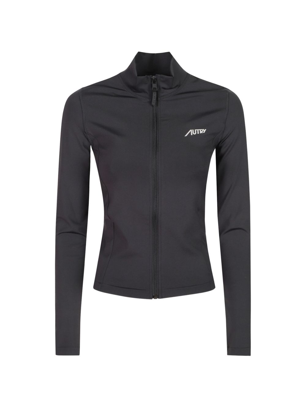 AUTRY Felpa nera con zip e logo sul petto 