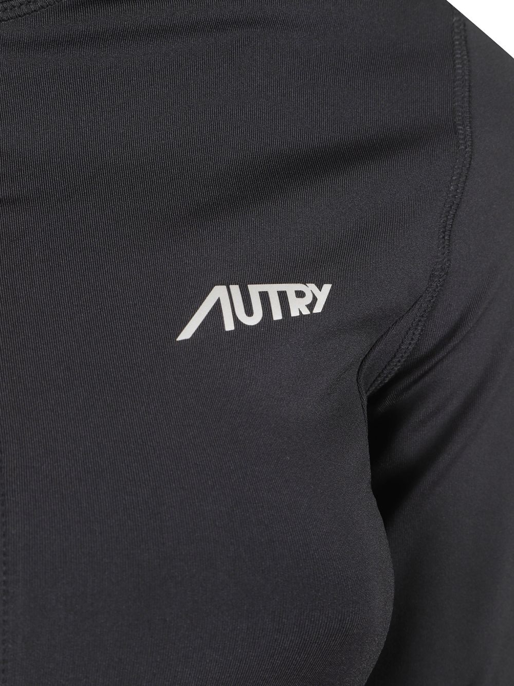 AUTRY Felpa nera con zip e logo sul petto 