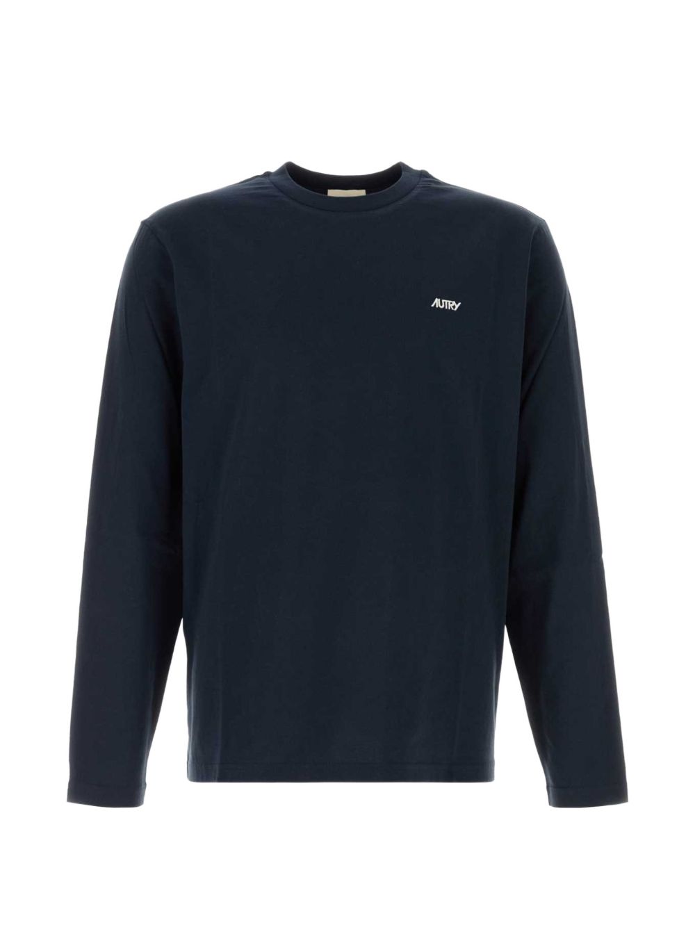 AUTRY T-shirt a maniche lunghe in cotone blu con logo 