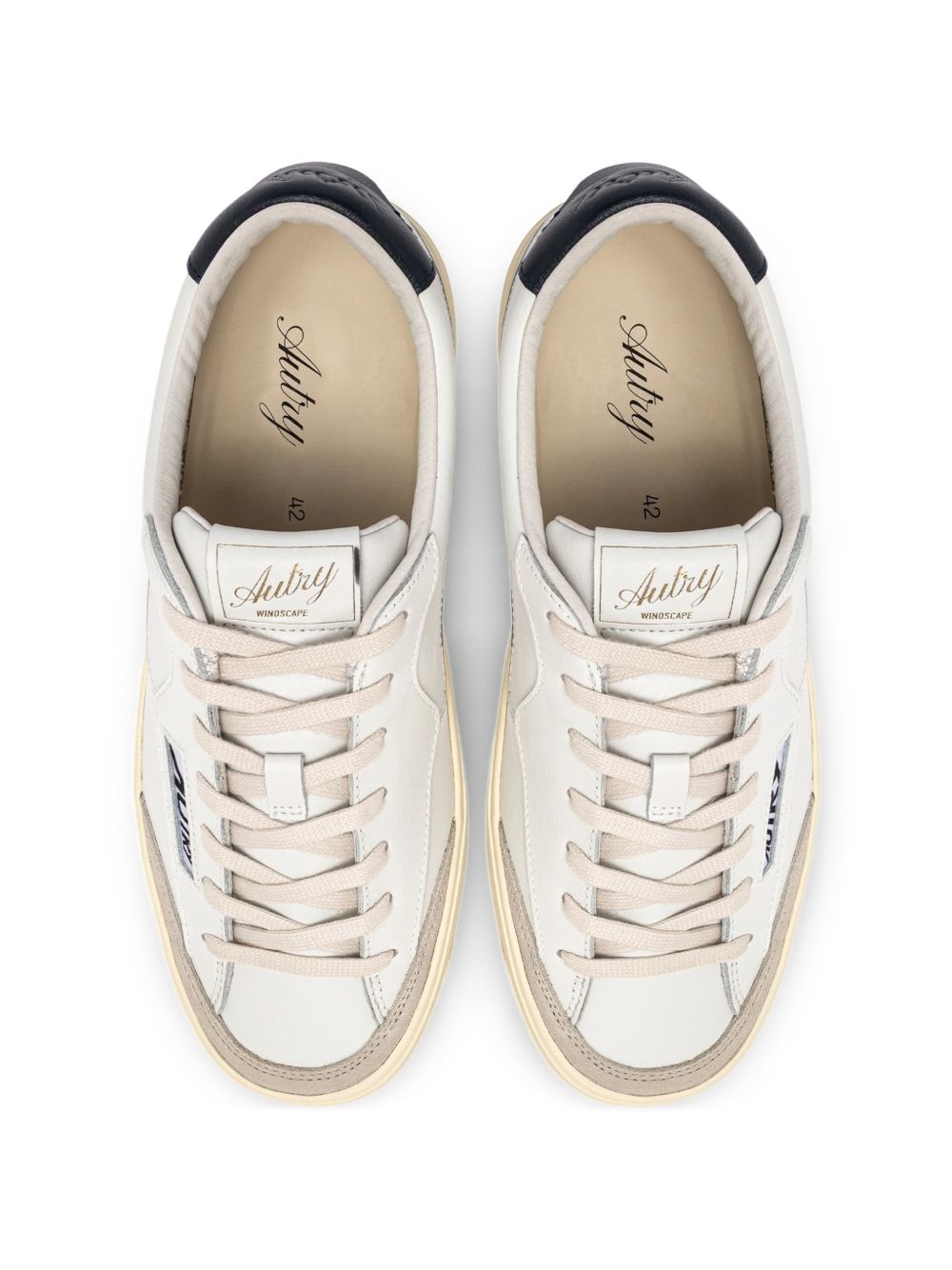 AUTRY Sneakers Windspace Low in pelle bianca e Space 