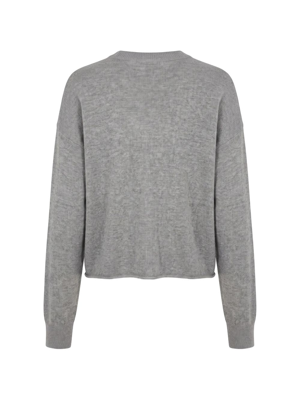 AUTRY Maglia grigio chiaro in lana e cashmere con logo 