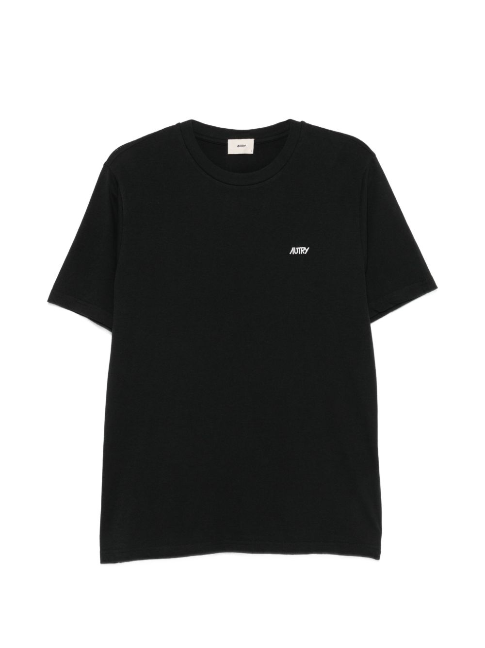 AUTRY T-shirt nera in cotone a maniche corte con logo 
